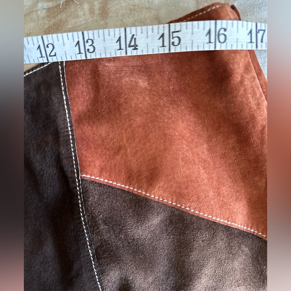 Apostrophe Brown and Tan Patchwork Skirt - Picture 7 of 9